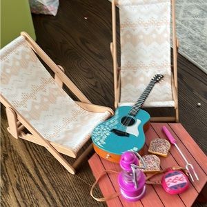 American Girl Kira's Camping Table and Chairs